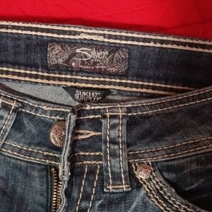 Silver denim jeans